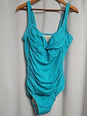 Swimsuits For All Ruched Twist Front One Piece Swimsuit Size 22 Color Luxe New